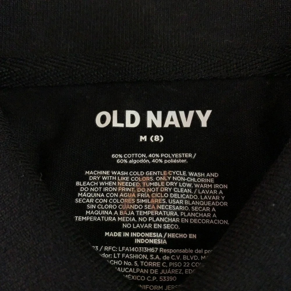 Old Navy Boys Medium (8) Black Blue School Uniform Jersey Polo Shirt 2 Pack NWT